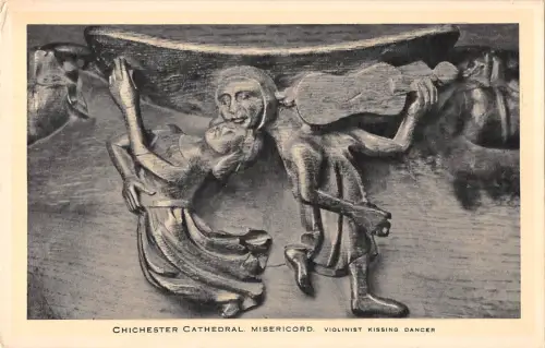 uk27477 misericord cathedral chichester real photo uk