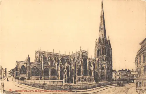 uk20616 st mary redcliffe cross bristol real photo uk