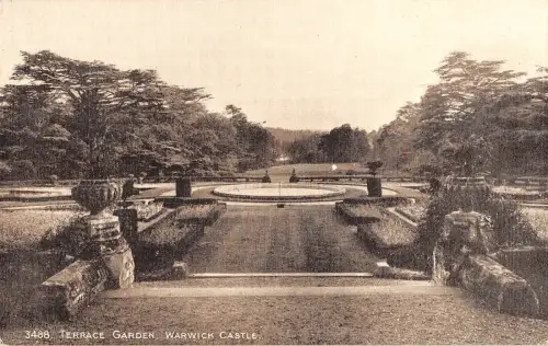uk31604 terrasse gardens warwick castle real photo uk