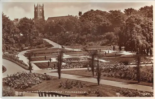 uk4399 folkestone kingsnorth gardens real photo uk