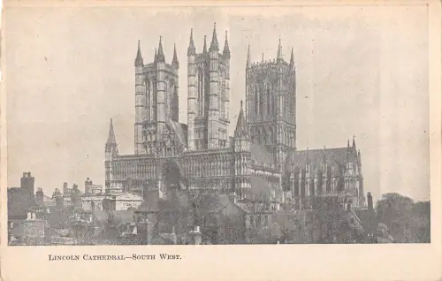 uk22021 lincoln cathedral sw real photo uk