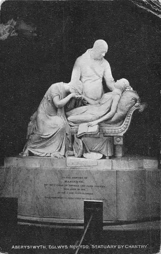 uk31909 eglwys newydd statuary by chantry aberystwyth wales real photo uk