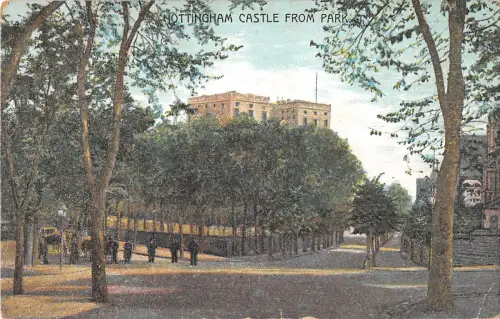 uk28658 nottingham castle from park uk