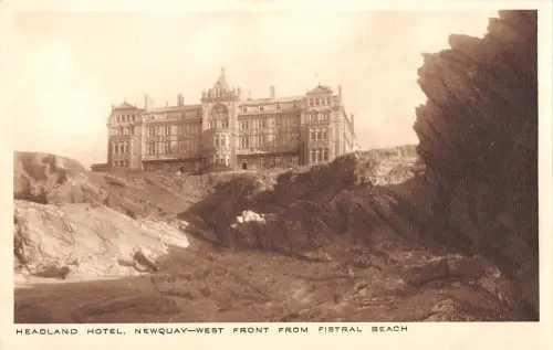 BR96085 Landzunge Hotel Newquay Westfront Fistral Beach Echtfoto Exzellenz UK