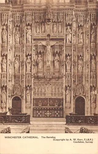 uk25129 winchester cathedral the reredos real photo uk