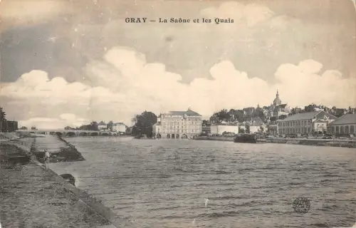 B105198 Frankreich Grau La Saone et les Quais Panorama