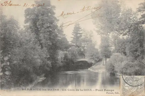 B105070 Frankreich Sermaize les Bains Un coin de la Saulx Pont Rouge