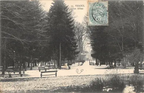 B105062 Frankreich Vesoul Les Allees Winterpark Promenade