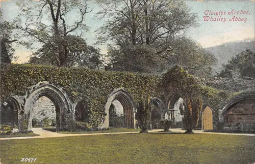 uk18207 cloister arches whalley abbey uk