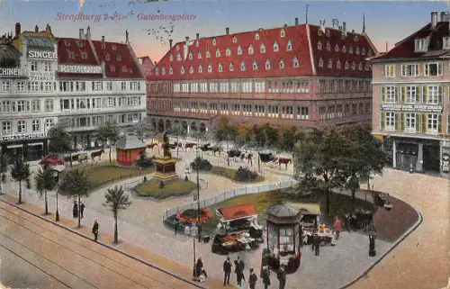 B106078 Frankreich Strassburg Gutenbergplatz Statue Denkmal Straßburg