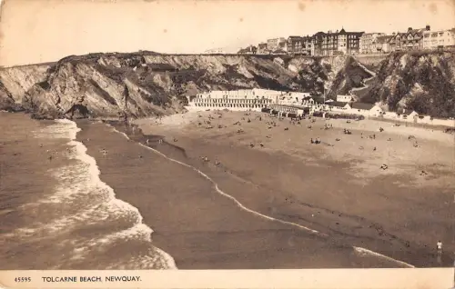 uk26592 tolcarne beach newquay real photo uk