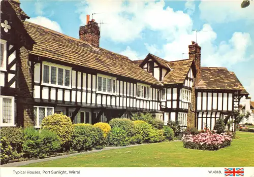 uk46100 typische Häuser Hafen Sonnenlicht Wirral UK