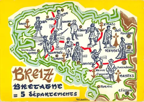 BR49744 la bretagne nation independent map cartes geographiques Frankreich