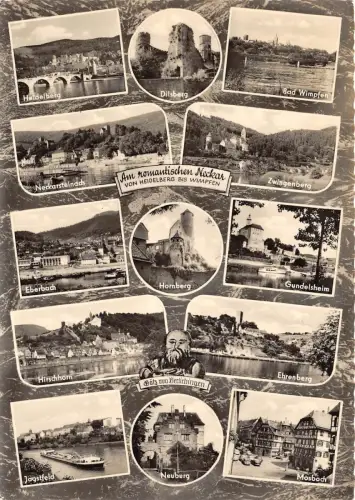 BG21501 Neckar von heidelberg bis wimpfen multi views germany CPSM 14,5x9cm