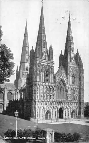uk31378 lichfield cathedral real photo uk