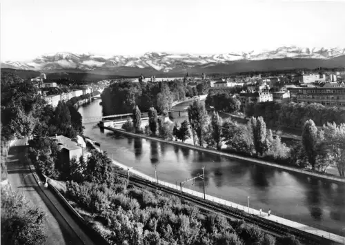 BG21655 zurich limmat und sihl mit glarner alpen schwizerland CPSM 14,5x9cm