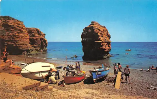 uk1632 the beach ladram bay devon ship real photo uk