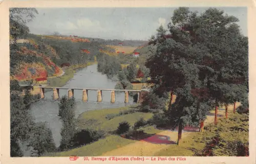 BF6680 barrage d eguzen indre le pont des piles france Frankreich
