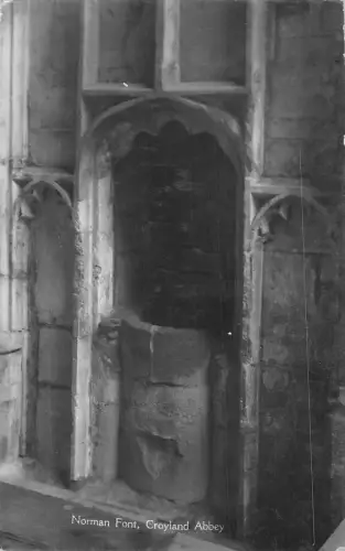 uk31826 norman font croyland abbey real photo uk