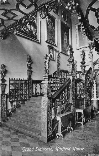 uk20327 grand treppe hatfield house real photo uk