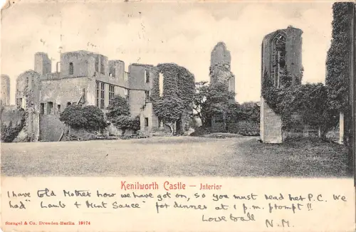 uk26901 interior kenilworth castle real photo uk