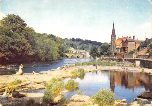 uk34289 llangollen from the river dee denbighshire wales uk