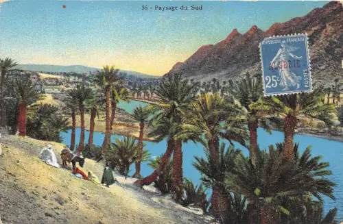 BF35768 paysage du sud algeria front/back scan