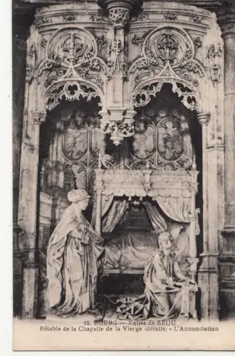 BF11705 bourg eglise de brou retable de la chapelle de france front/back image