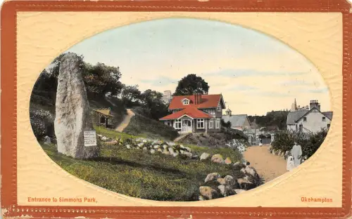 uk41522 Eingang zum Simmons Park Okehampton Echtfoto UK