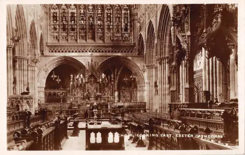 uk22478 chior looking east exeter cathedral real photo uk