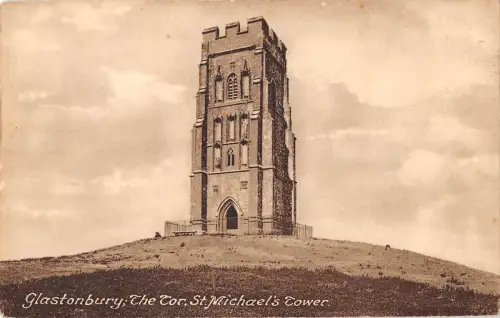 uk20689 the tor st michaels tower glastonbury real photo uk