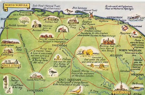 uk8902 north norfolk uk map carte geographique