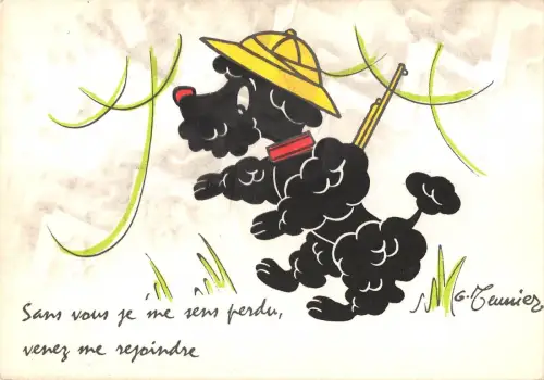 B98948 Hund Chien Sans von je me sens perdu Postkarte Comics Meer Humor