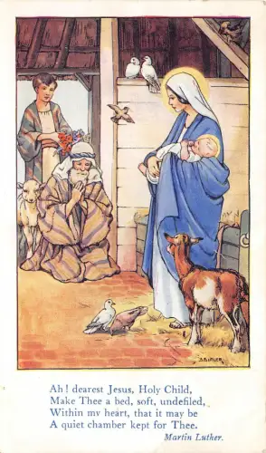 Lot202 Martin Luther religiöse Postkarte Jesuskind