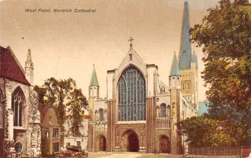 uk2546 norwich cathedral real photo uk