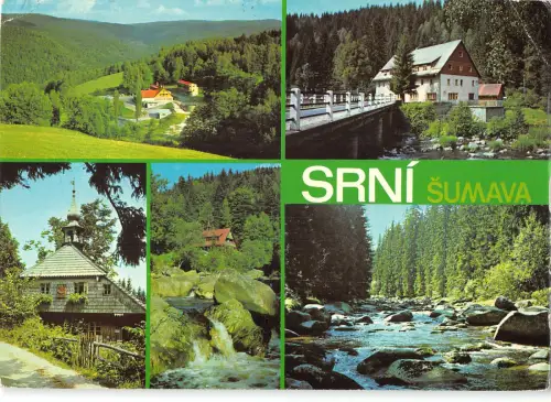 B109967 Deutschland Sumava Srni Rekreacni Horska Obec Srni Fluss Waldpension