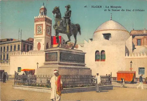 BF9151 la mosquee et la statue du duc d orleans algeria Algeria