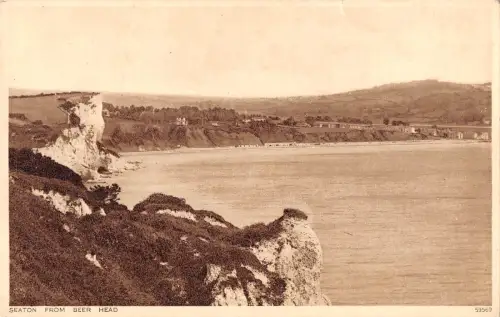 uk2781 seaton from beer head real photo uk