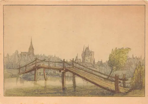 BR12224 Huber Landschaft mit Brücke Berlin Germany