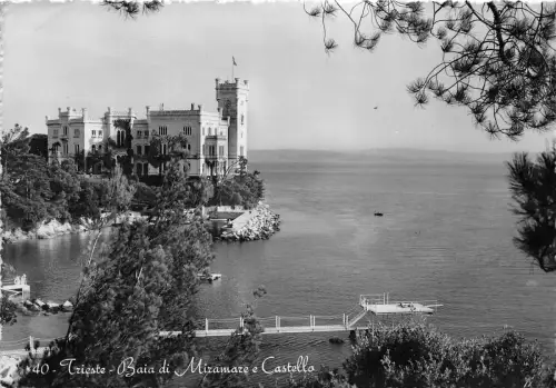 BG3300 trieste baia di miramare e castello CPSM 15x9,5cm italy