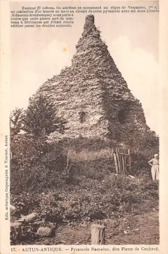 BF4960 Pyramide Romaine Dite Pierre de Coh Autun Antik Frankreich