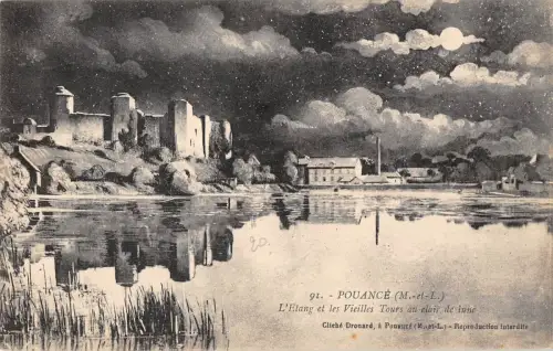 BF7738 pouance m et l etang et les vieilles tours france Frankreich