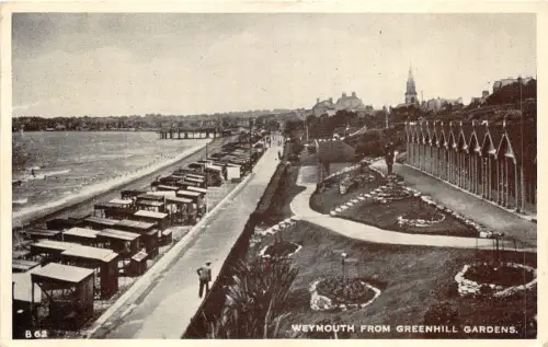 uk51635 weymouth from greenhill gardens real photo uk