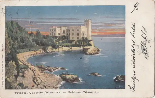 B79475 triest castello miramar schloss italy front/back image