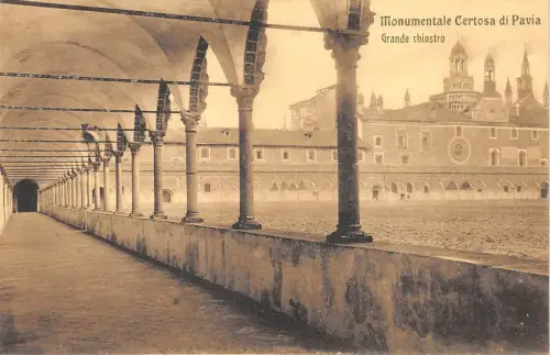 BF34170 grande chiostra monuemntale certosa di pavia italy front/back scan