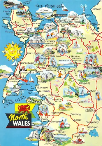 uk34482 north wales uk map cartes georgraphique