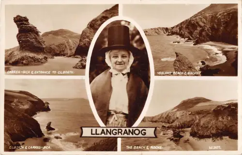 uk12407 llangrannog wales real photo uk llangranog