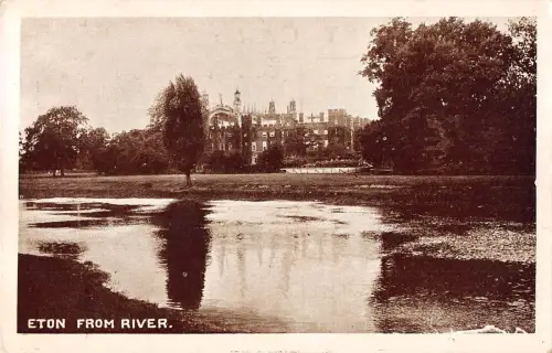 uk281 eton from river real photo uk