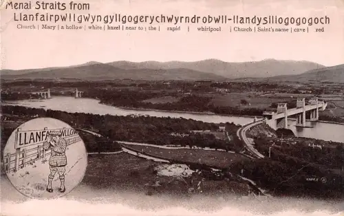 uk24394 menai straits from llanfairpwllgwyngyll wales real photo uk