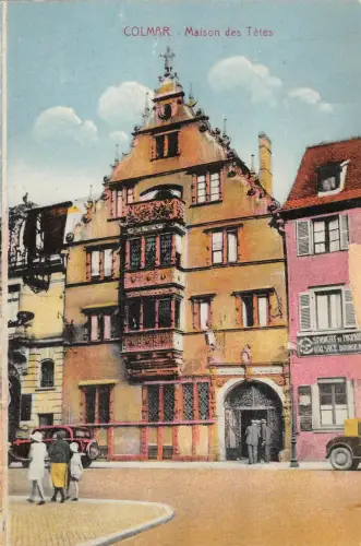 B107383 Frankreich Colmar Maison des Tetes Echtfoto UK